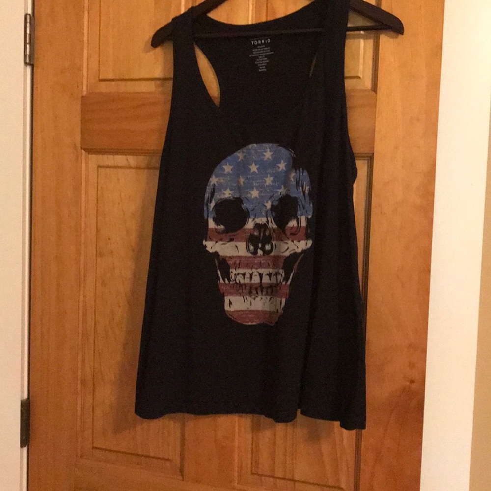 Torrid American Flag Skull Tank Top Size 1